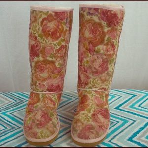 Tall Blush Floral Uggs
