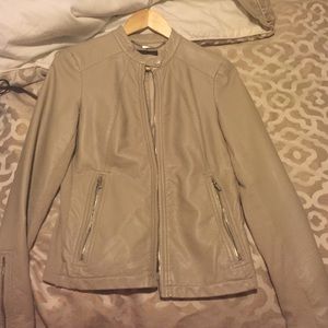 Nude Faux Leather Jacket