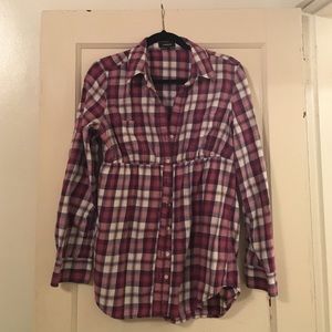 Express purple and pink plaid with silver accent