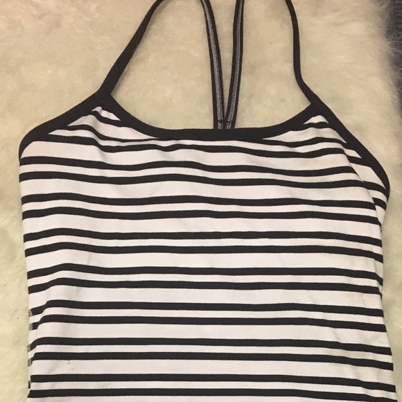 Black & white striped workout tank