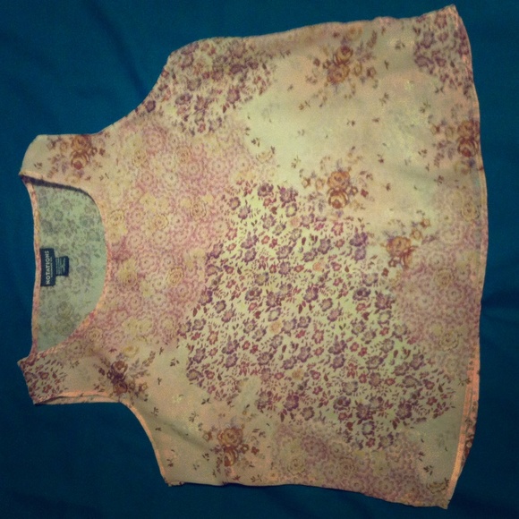 Flowery pink see through tank top