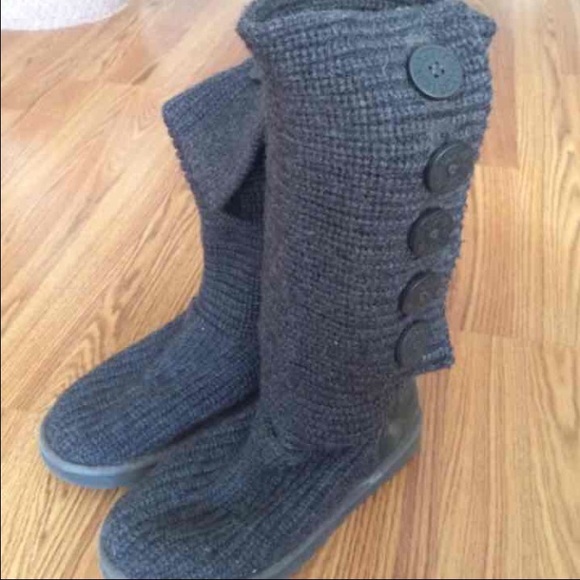 Gray Knit Ugg Boots