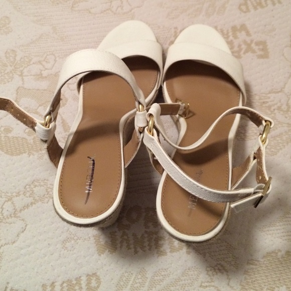 White leather wedge
