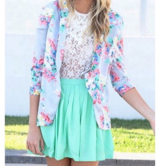 Sabo Skirt floral print lightweight soft blazer :) - Picture 1 of 3
