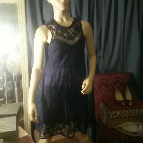 Midnight blue lace dress