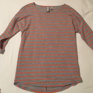 H&M striped orange and grey sweater