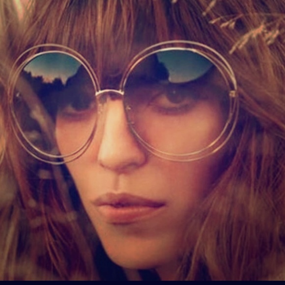 Elegant round wire frame sunglasses