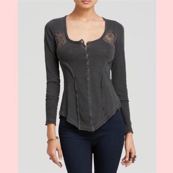 Free People gray keepsake Henley