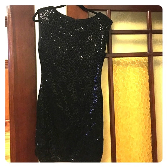 Alice and Olivia Black Sequined Dress
