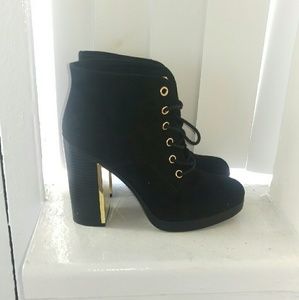 Gold heeled boots