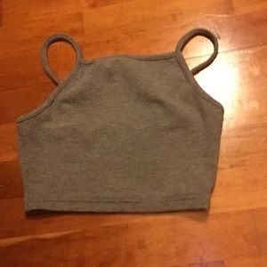 Gray Ribbed Topshop Tank/Halter