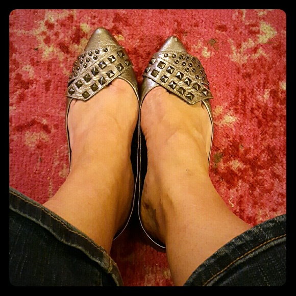 DV dolce vita studded pewter flats size 9