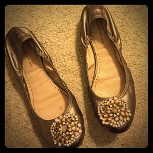 Adrienne Vittadini metallic flats
