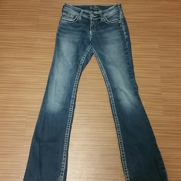 Silver jeans.