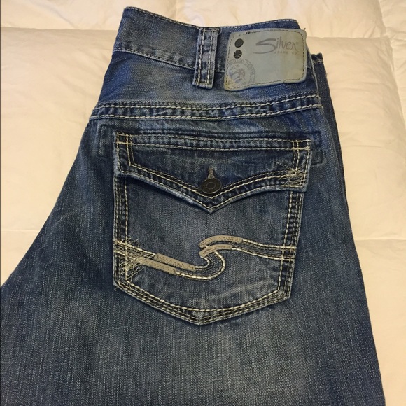 Men's silver jeans