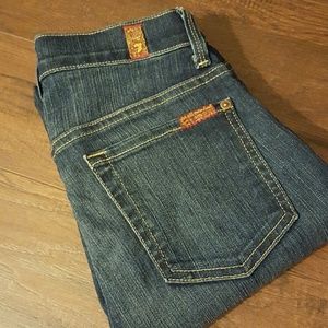 Like New: 7 for all mankind mid-rise skinny jeans