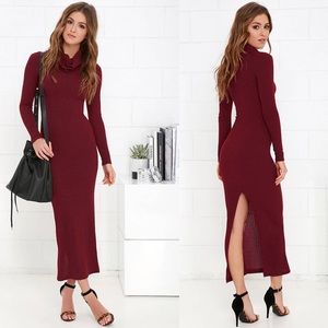 Never Worn! Long Sleeve Maroon Sweater Dress