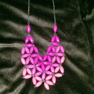 Pink statement necklace.