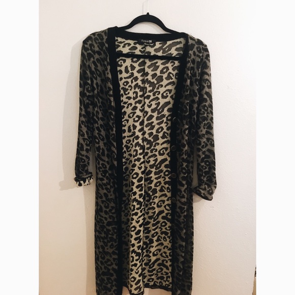 Long cheetah print cardigan - Picture 2 of 4