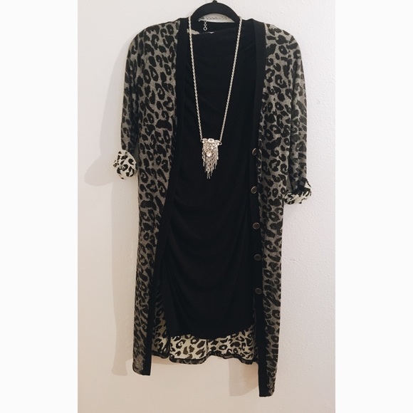 Long cheetah print cardigan - Picture 4 of 4