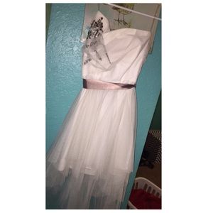Beautiful white strapless homecoming dress