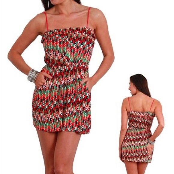 Dresses & Skirts - Geometric Sun Swimsuit Beach Cover Up Short Dress