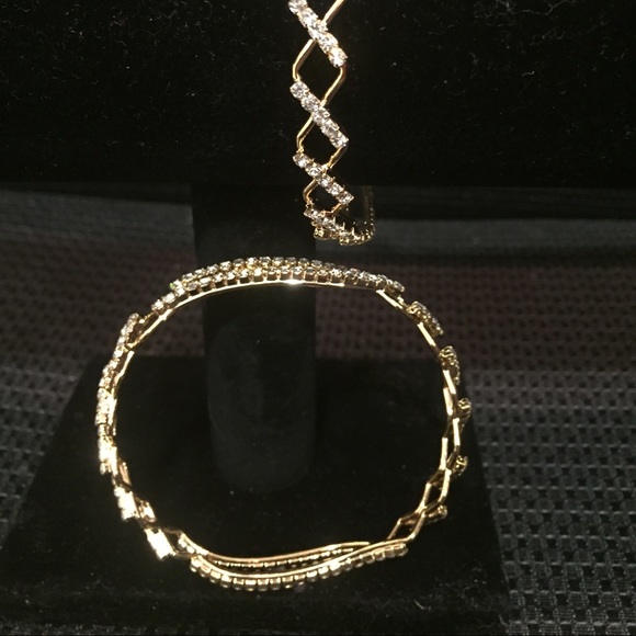 Oval Partial Mesh Bangles - image 2