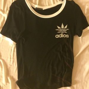 adidas inspired weed crop top