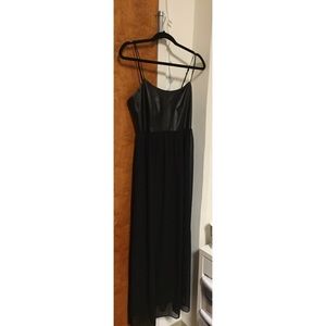 Forever 21 black pleather maxi dress