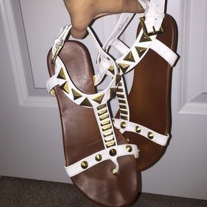 White sandals