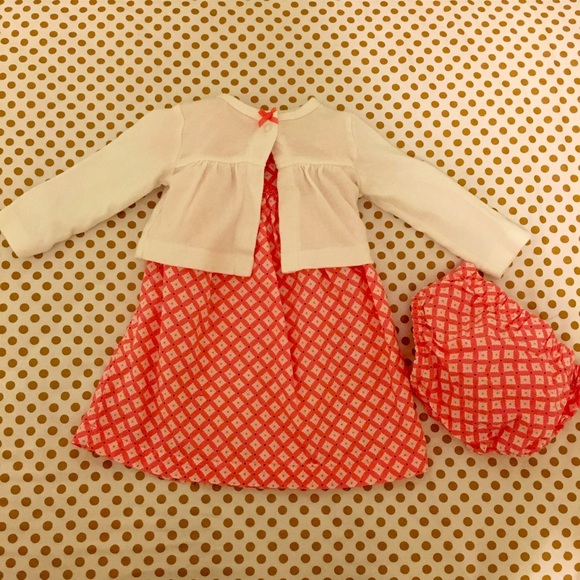 NWOT Carter's Baby Girl Dress, Sweater, Bloomers - Picture 1 of 2