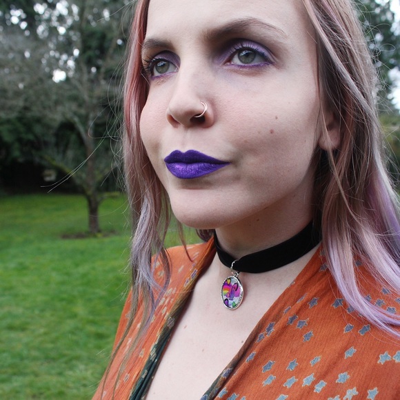 Lisa Frank 🌈 Butterfly Black Velvet Choker ☄ - Picture 2 of 3