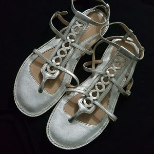 Metallic Coach Sandals