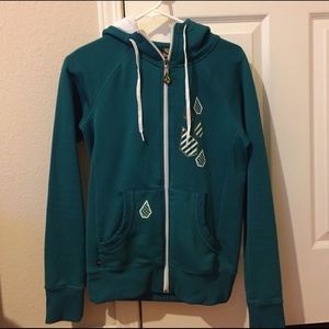 Volcom Snow Fleece in Teal/White