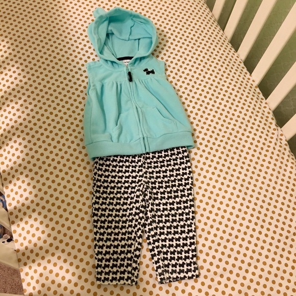 Carter's Baby Girl Perfect Pooch Vest Outfit - Picture 1 of 2