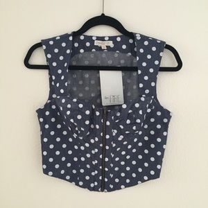 NEW "Love, Fire" Polka-dot Crop Top