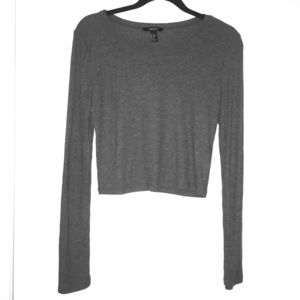 Ribbed Gray Crop Top