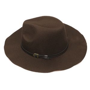 Justin & Taylor Brown wool wide-brimmed fedora hat