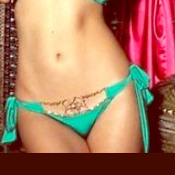 Beach Bunny Green Jeweled Bottoms