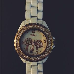 White & Gold Disney Mickey Mouse Watch
