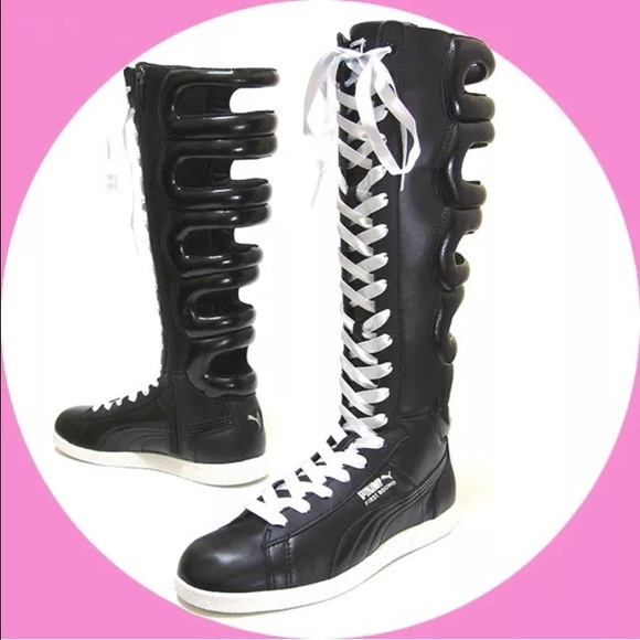 Black Puma Knee High Boots