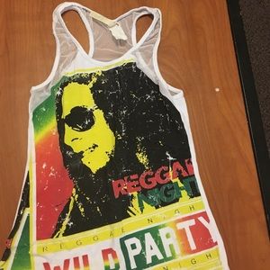 Bob Marley bodycon dress w. mesh razorback