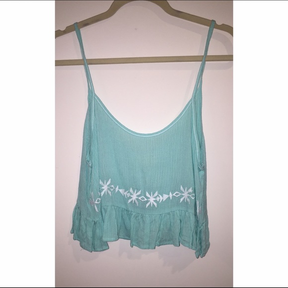 Blue crop top with detail