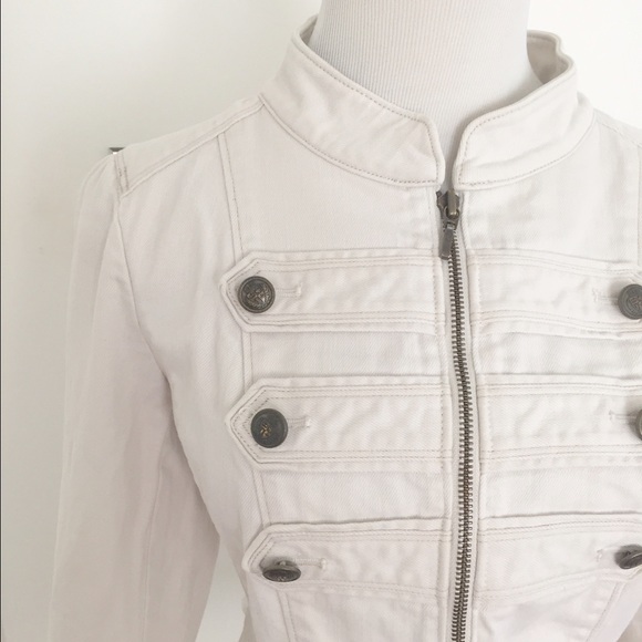 ann taylor white denim jacket