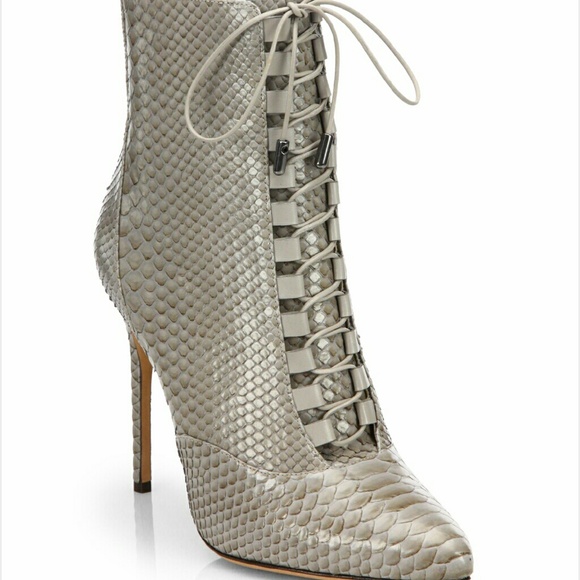 Alexandre Birman Grey Python booties