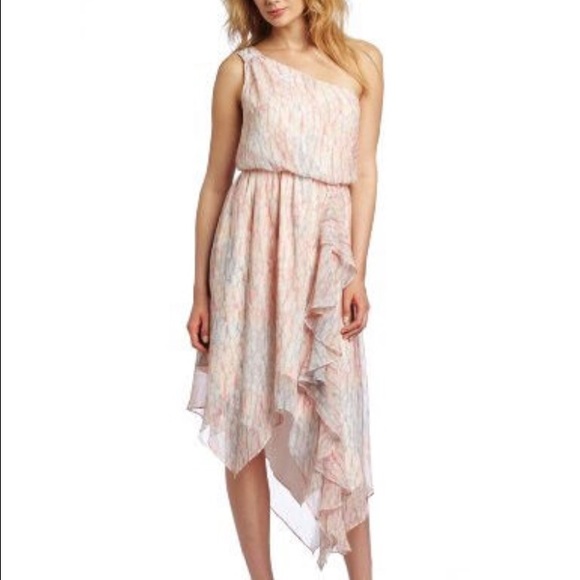 Jessica Simpson one shoulder side ruffle dress