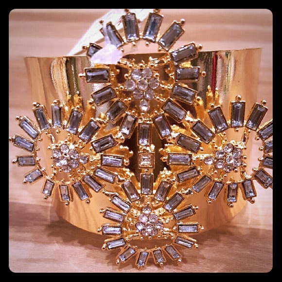 Amrita Singh Wide Gold Cuff Bracelet