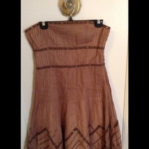 Vintage Anthropologie Eleveness Strapless Blush Dress