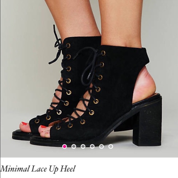 Minimal lace up heel