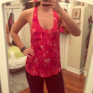 Joie Red/White silk tank